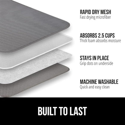 GORILLA GRIP Ultra Water Absorbent Microfiber Dish Drying Mat, Quick Dry Thick - Image 2