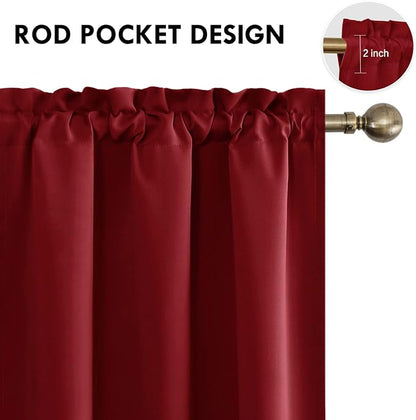 DWCN Burgundy Blackout Curtains - Image 3