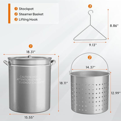 ROVSUN 62-Quart Stainless Steel Turkey Fryer & Seafood Boil Pot - Image 6