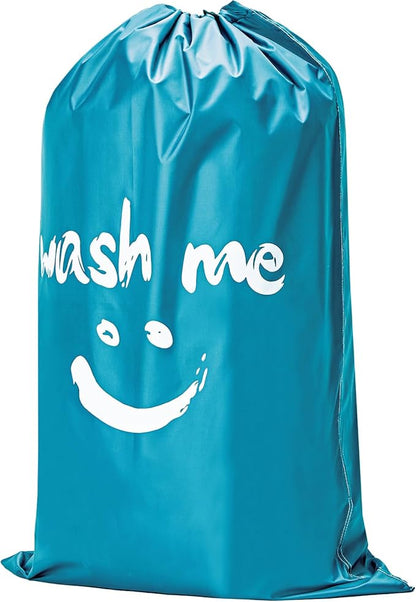 HOMEST 2 Pack XL Wash Me Travel Laundry Bag, Dirty Clothes Organizer, Large Enough to Hold 4 Loads of Laundry, Easy Fit a Laundry Hamper or Basket