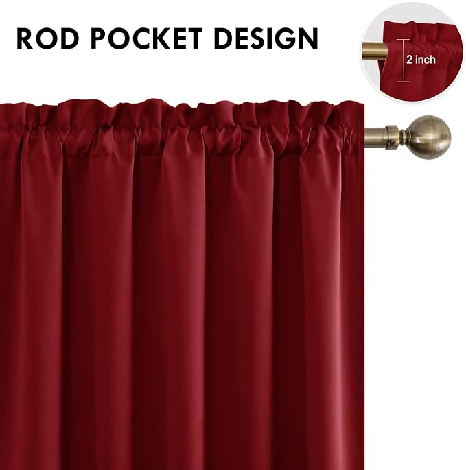 DWCN Burgund Short Blackout Curtains - Image 3