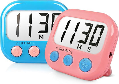 2 Pack Classroom Timers for Teachers Kids Large Magnetic Digital Timer Blue Pink by AOUCE