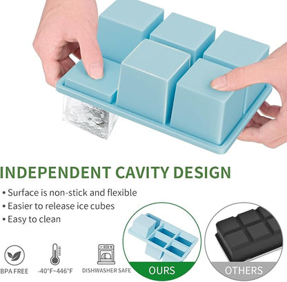 Large Ice Cube Tray for Whiskey: FDDBI Silicone Ice Cube Trays - Image 2
