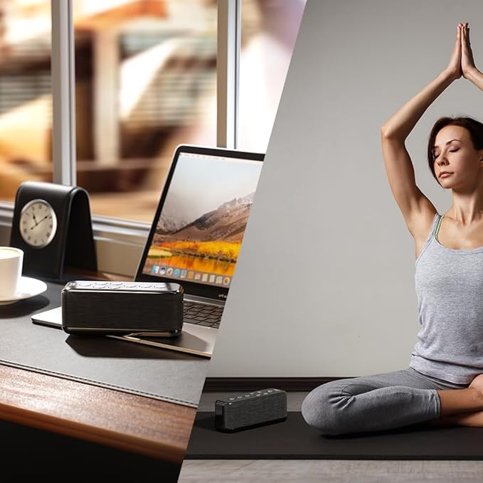 Sound Machine with Bluetooth Speaker, Rechargeable White Noise Machine, Powerful Battery for Sleep, Office, Privacy, Timers Memory Function, 15 Soothing Sound, White Noise, Rain, Fan, Ocean