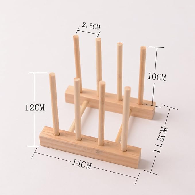 YWSHF Bamboo Wooden Dish Rack Dishes Drainboard Drying Drainer Storage Holder - Image 3