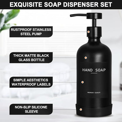 Black Glass Soap Dispenser - Image 3