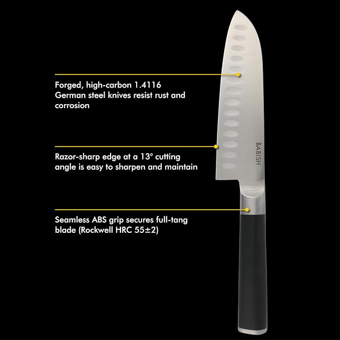 Babish High-Carbon 1.4116 German Steel 15 Piece Full Tang Forged Cutlery - Image 4