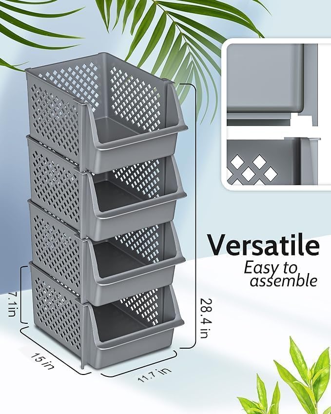 Skywin Plastic Stackable Storage Bins - Image 3