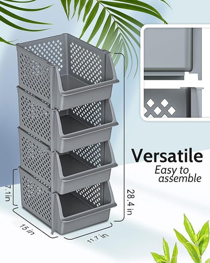 Skywin Plastic Stackable Storage Bins - Image 3