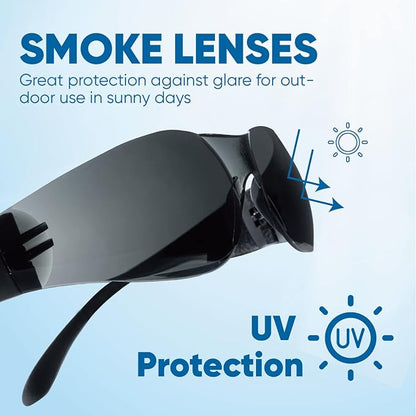 amoolo Tinted Safety Glasses Bulk of 48, Protective Safety Sunglasses, Dark - Image 2