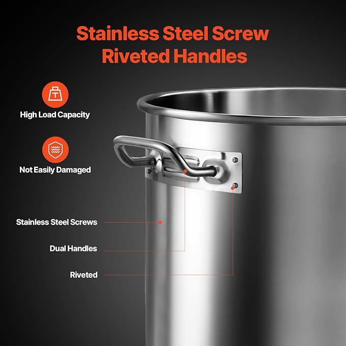 VEVOR Stainless Steel Stockpot, 24 Quart Cooking Pots, Cookware Sauce Pot - Image 5