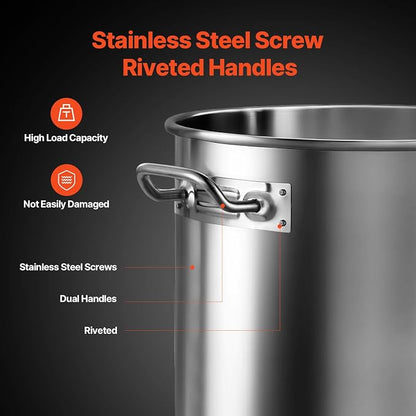 VEVOR Stainless Steel Stockpot, 24 Quart Cooking Pots, Cookware Sauce Pot - Image 5