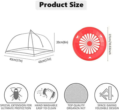 4 Pack Food Cover Tents with 7 Pack Paper Plate Holders, Reusable Outdoor - Image 5