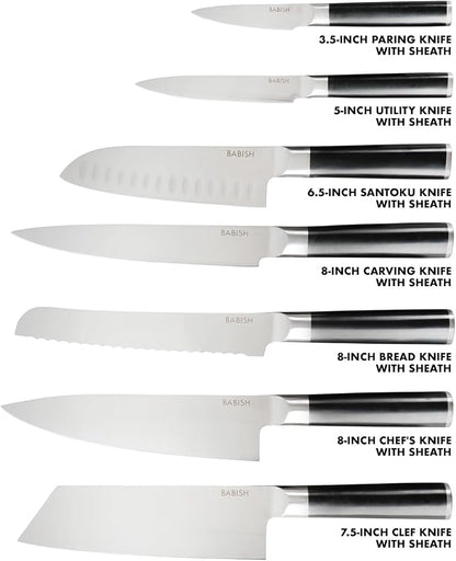 Babish 14-Piece Full Tang Forged Kitchen Knife Set – High-Carbon 1.4116 German - Image 3