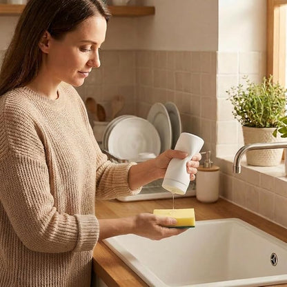 Dish Soap Dish Dispenser, 240ml Silicone Squeeze Washing Up Liquid and Hand - Image 7