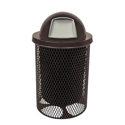 COATEDOUTDOORFURNITURE RDT-BRW Heavy Duty 32 Gallon Round Trash Receptacle by CoatedOutdoorFurniture