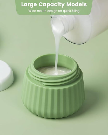 Travel Containers for Toiletries 4 Pack, TSA Approved Travel Size Toiletries, With Clear Bag Leak Proof Silicone Jars, Creams Jars Carrying Small Items