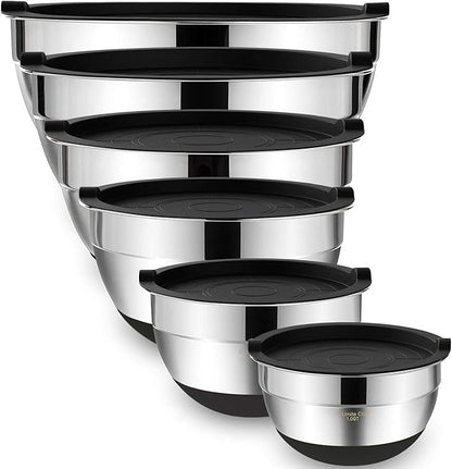 Umite Chef Mixing Bowls with Airtight Lids，6 piece Stainless Steel Metal by UmiteChef