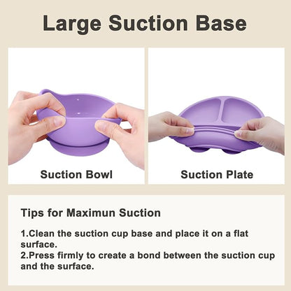 Silicone Baby Feeding Set | Baby Led Weaning Supplies Includes Suction Bowls - Image 5