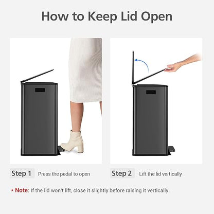 GarveeHome 60L/16 Gal Kitchen Trash Can, 2×8 Gal Pedal Trash Bin - Image 8