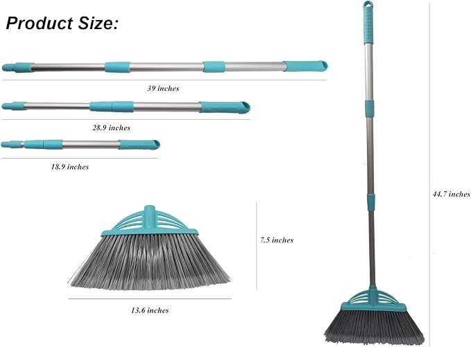 Three-Section Telescopic Aluminum Alloy Rod Long-Handled Broom - Image 6