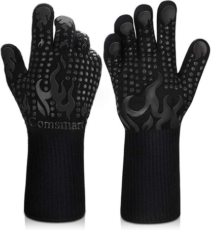 Comsmart BBQ Gloves, 1472 Degree F Heat Resistant Grilling Gloves Silicone by Comsmart