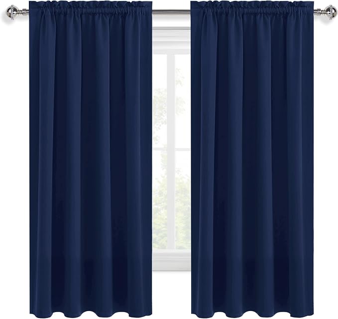 DWCN Short Blackout Curtains for Bedroom 45 Inches Long 2 Panels Set, Solid - Image 9