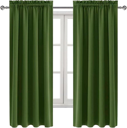 DWCN Olive Green Room Darkening Blackout Curtains - Image 9