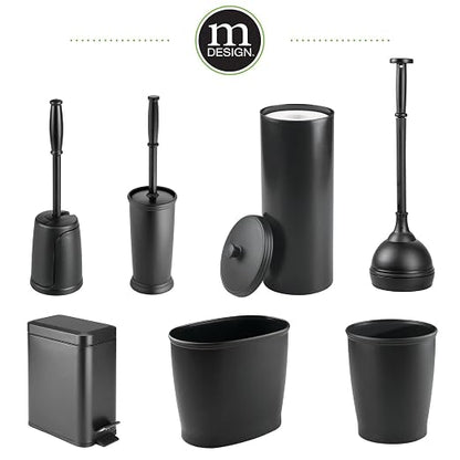 mDesign Small Modern 1.3 Gallon Rectangle Metal Lidded Step Trash Can, Compact - Image 8
