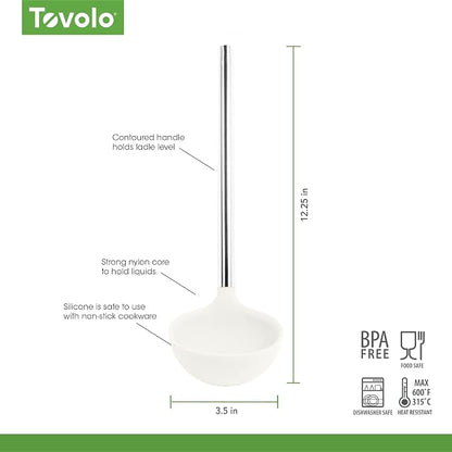 Tovolo Silicone Ladle With Stainless Steel Handle Deep Soup Ladle - Image 6
