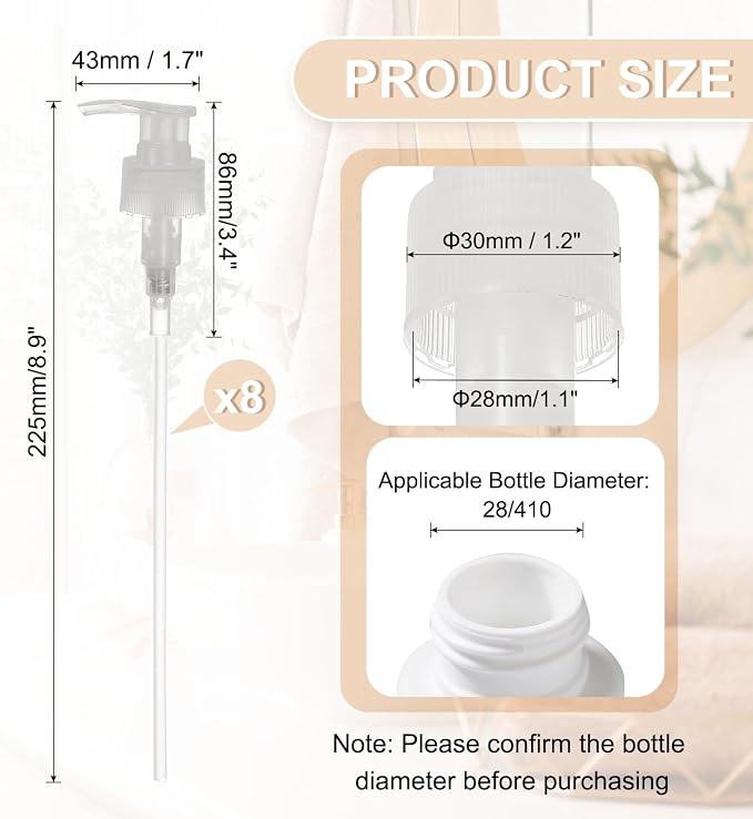 uxcell 8 Pcs Soap Dispenser Pump Heads Soap Dispensers Top Pumps Replacement - Image 2
