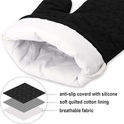 KEGOUU Oven Mitts and Pot Holders 6pcs Set, Kitchen Oven Glove High Heat - Image 3
