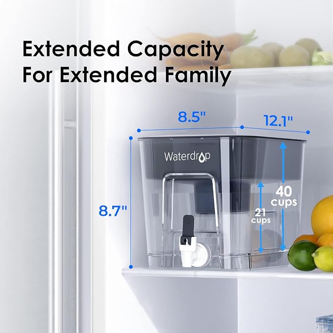 Waterdrop WFD-22L Large Water Filter Dispenser, 40-Cup Water Filter Pitcher - Image 3