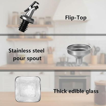 WERTIOO 6 PACK Glass Olive Oil Dispenser Bottle, 17 OZ/500ml Oil Dispenser - Image 3