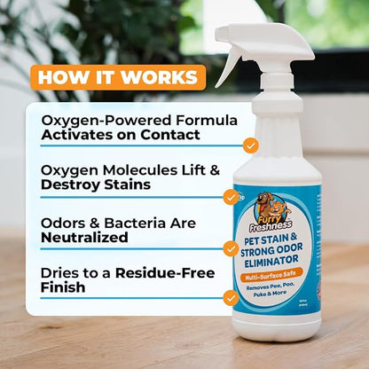 FurryFreshness Extra Strength Cat or Dog Pee Stain & Permanent Odor Remover + - Image 3