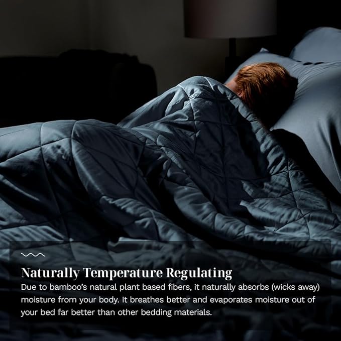 LUXOME Lightweight Blanket | 100% Rayon (Viscose) from Bamboo Fabric & Fill | Full/Queen - 86"x92" | Super Soft | Thermal-Regulating | Ocean