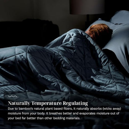 LUXOME Lightweight Blanket | 100% Rayon (Viscose) from Bamboo Fabric & Fill | King/Cal King - 98"x92" | Thermal-Regulating | Ocean