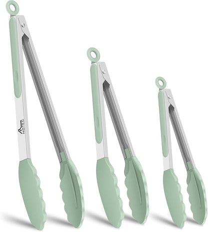 HOTEC Premium Stainless Steel Locking Kitchen Tongs by Hotec