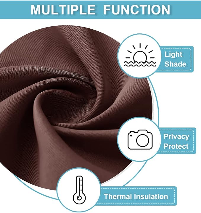 RYB HOME Blackout Curtains for Kitchen, Small Window Curtains Blinds, Thermal - Image 2