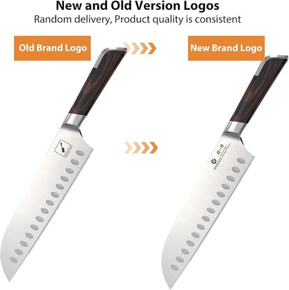 imarku Japanese Santoku Knife 7 Inch, Ultra Sharp Chef Knife, PakkaWood - Image 3