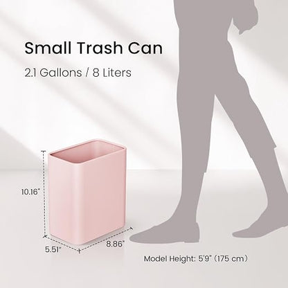 Cesun Pink Bathroom Trash Can 2.1 Gallon Wastebasket, Small Modern Metal - Image 8