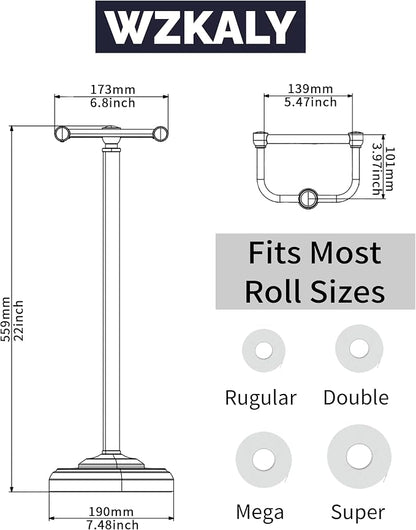 Black Toilet Paper Holder Stand, Matte Black Toilet Paper Holder Free Standing - Image 9