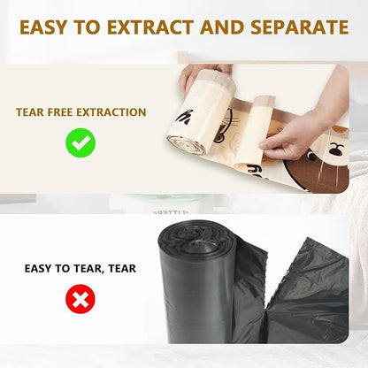 VOK 4 Gallon Trash Bags with Otters Printed, Drawstring Small Garbage Bags - Image 3
