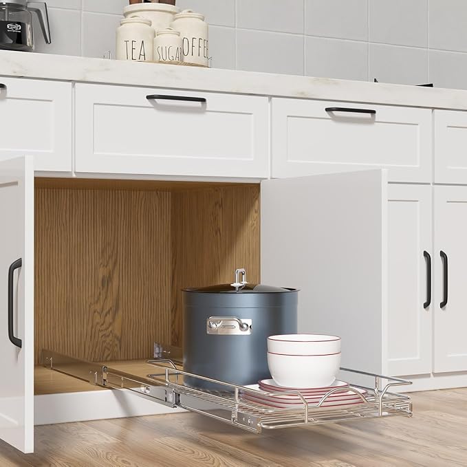 OCG Pull Out Cabinet Organizer, Pull out Shelves 1 Tier, Cabinet Slide Out - Image 3