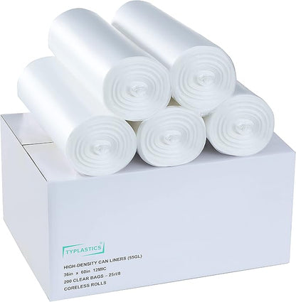 TYPLASTICS 55 Gallon Clear Trash Can Liners - Image 6