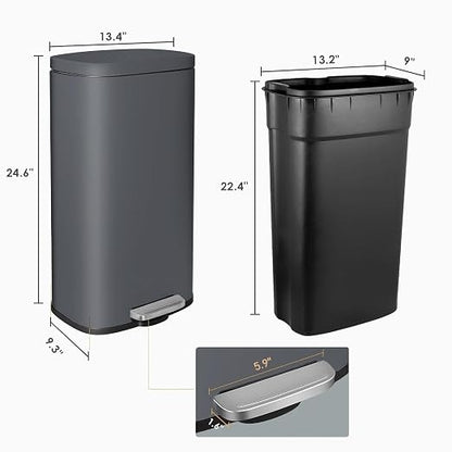 AthLike Trash Can, Stainless Steel Kitchen Garbage Can, Step Waste Bin - Image 6