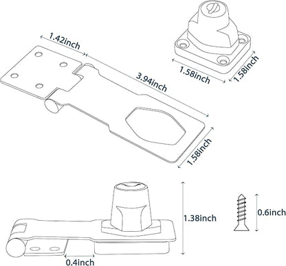 Alise Keyed Hasp Lock, 4 Inch Safety Packlock Clasp Hasp Lock Latch - Image 3