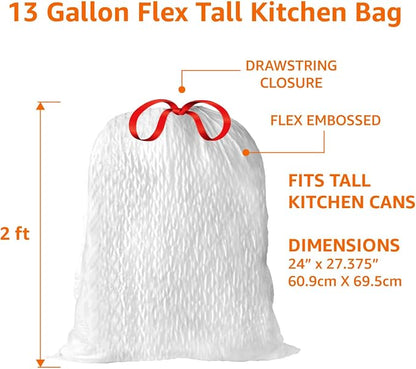 Amazon Basics Ultra-Force Tall Kitchen Drawstring Trash Bags, Lavender Scented - Image 4