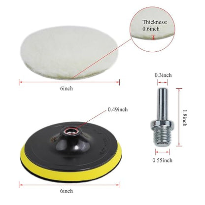 Car Foam Polishing Buffing Kit, Polishing Buffing Pads, Wool Pads, Polishing & - Image 2