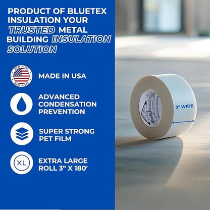 BlueTex Insulationㅤ 3" Wide x 180' Long White Vapor Barrier Seam Tape - Image 5